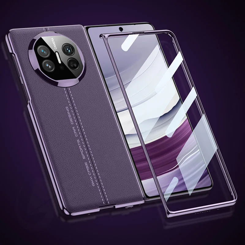 GKK Original Case For Huawei Mate X3 With Screen Glass Case Electroplated Painted Leather Hard Cover For Huawei Mate X5 Coque