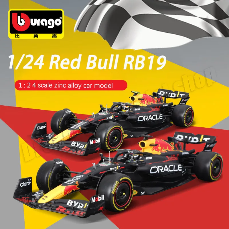 Bburago 1:24 Formula Car Red Bull RB19 #Sergio Perez #Max Verstappen Alloy Die-cast Car Model Children's Toys Collectible