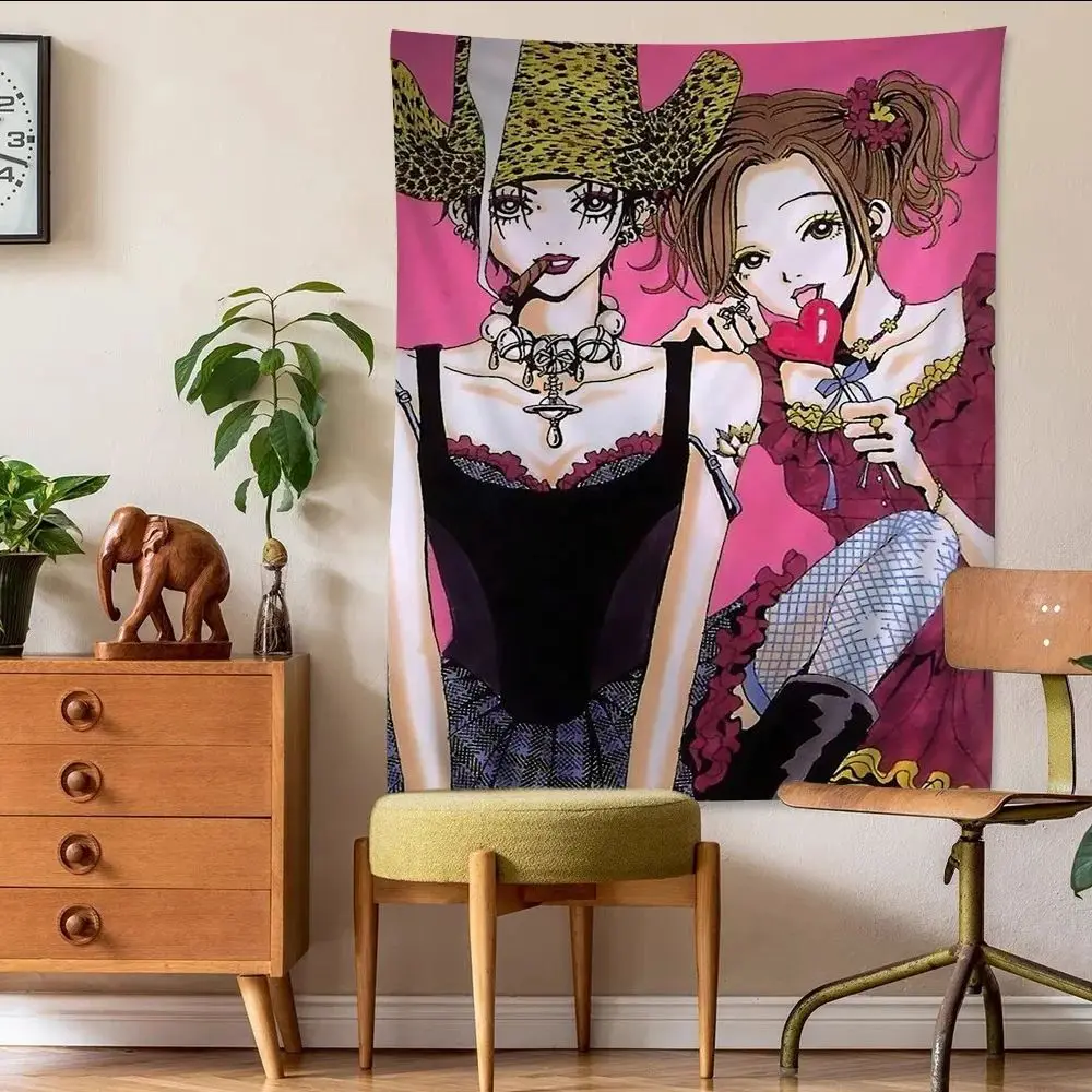 VIKAMA Retro-Anime-Wandteppich, Wandbehang mit Cartoon-Mädchen-Motiv, Heimdekoration für Schlafzimmer, Spielzimmer, Wohnheim, Wohnzimmer und Geburtstag