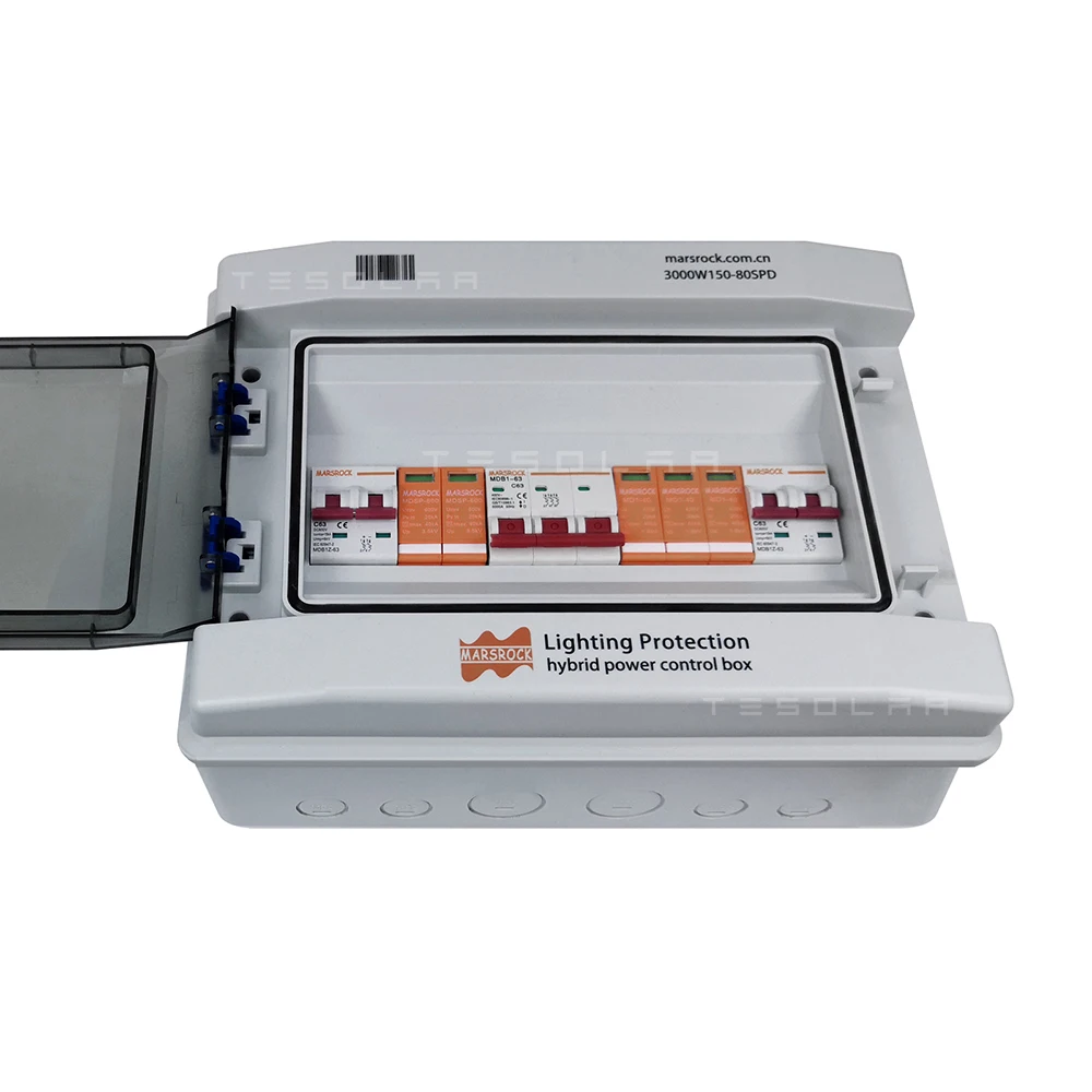 Imagem -02 - Caixa de Distribuição ac com Spd Surge Protection Prendedor Iluminação Vento Solar Hybrid Power Control Box pv dc Combiner