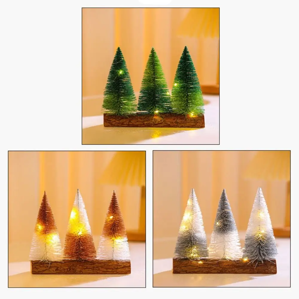 Crafts Mini Christmas Tree Ornament Creative Handmade Snow Pine Tree Artificial Stable Micro Landscape Model Gift