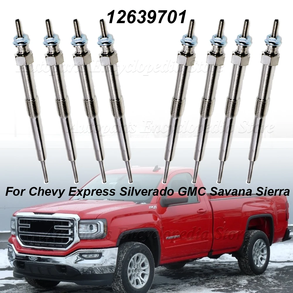 1/8PCS Ignition Diesel Header Glow Plug For Chevy Express Silverado GMC Savana Sierra 12639701 97364968 DRX00057