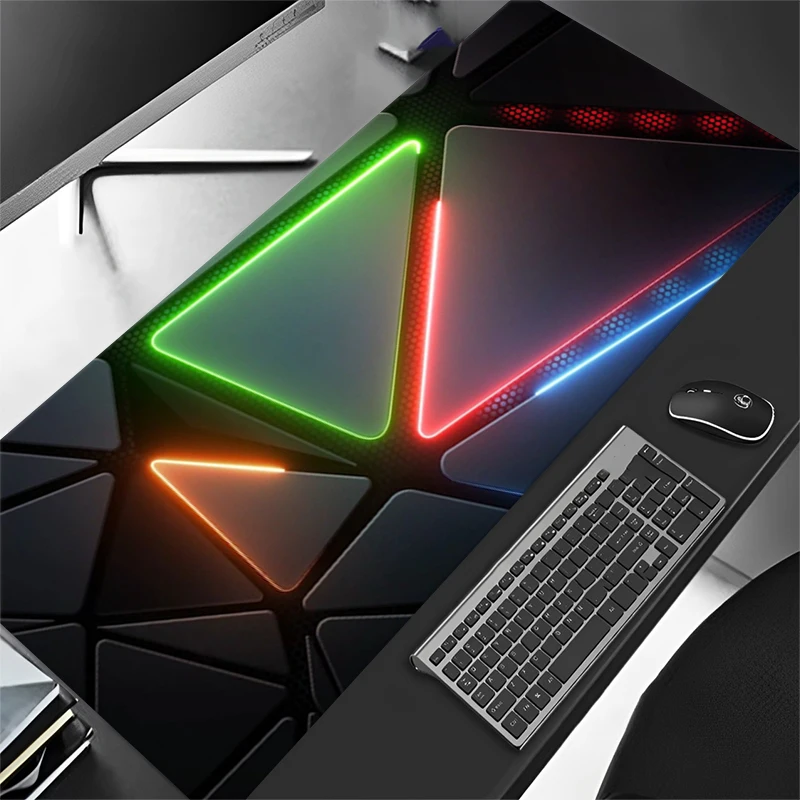 3D Geometric Large Mouse Mat Gaming Mousepads Non-Slip Rubber Mouse Pad Art Pattern Design Mouse Pad Computer Large Desk Mat