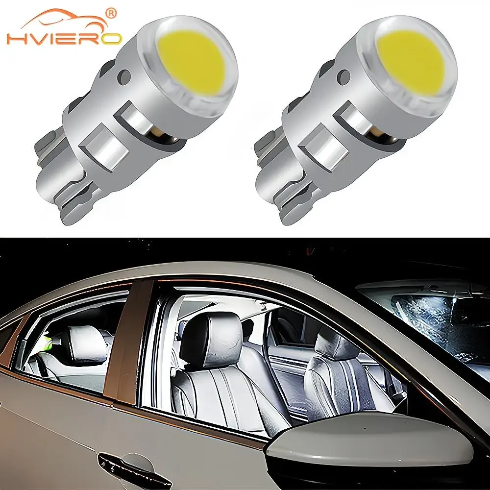 Bombilla Led de señal automática T10 para coche, lámparas interiores de lectura para maletero, luz de respaldo para matrícula, color blanco, W5W,