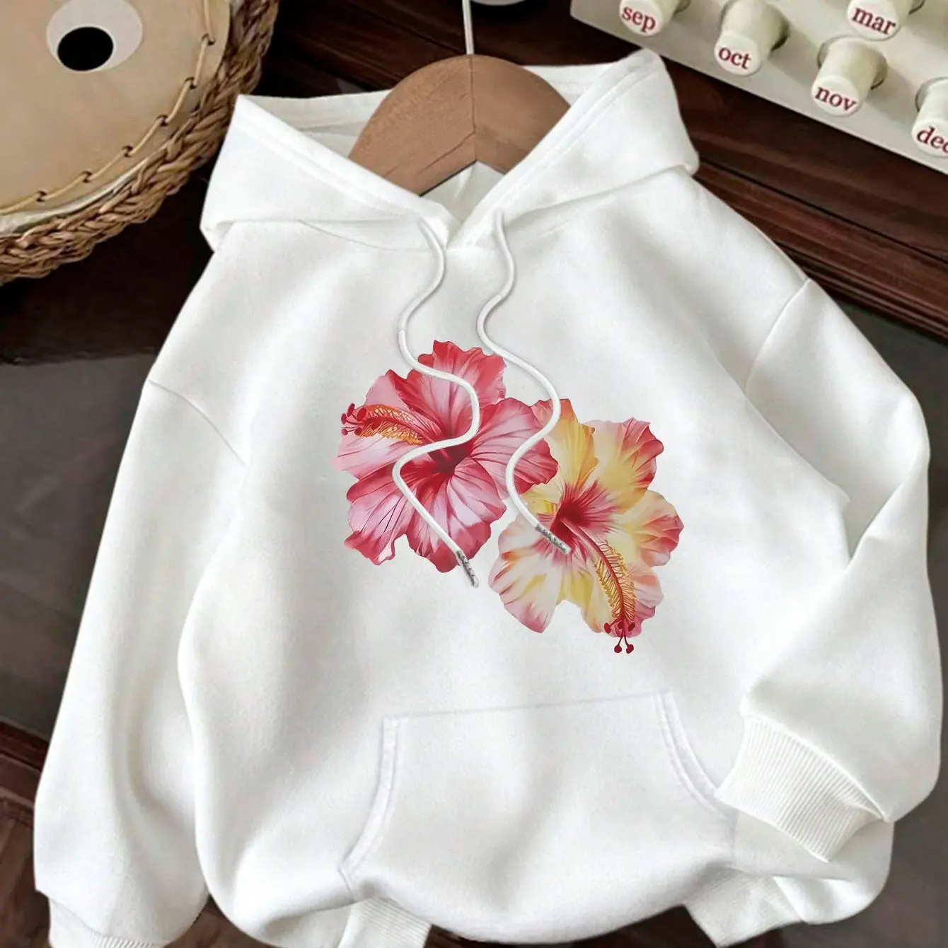 

Flower, Graphic Printing Autumn and Winter Cotton Hoodies for Men and Women Outdoor Street Sports Training Brand Trend