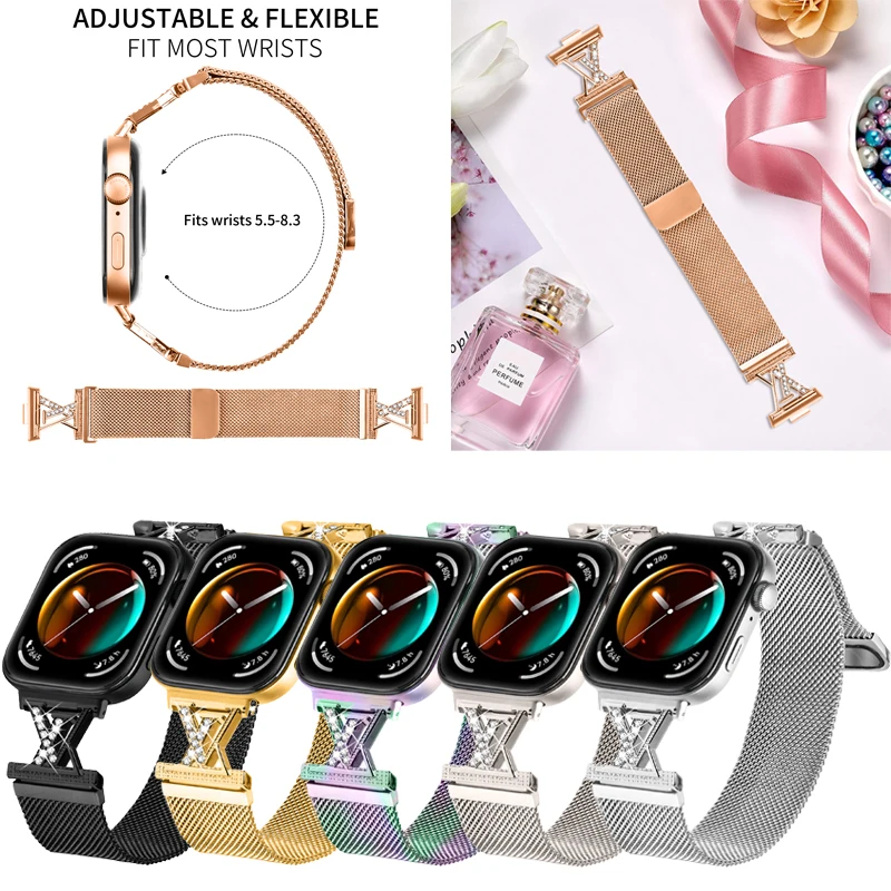 Миланский ремешок для часов Huawei Fit3 fit4 4pro, сменный браслет из нержавеющей стали, магнитный для часов Huawei fit3/4, аксессуары