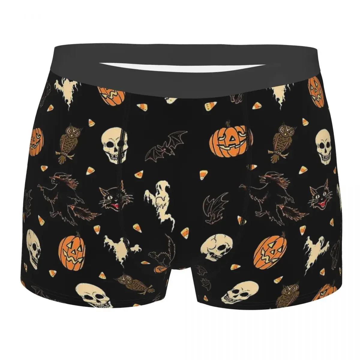 Hallowed Pattern Man's Boxer Briefs Skeleton Skull Bone Highly Breathable Underpants High Quality Print Shorts Birthday Gifts