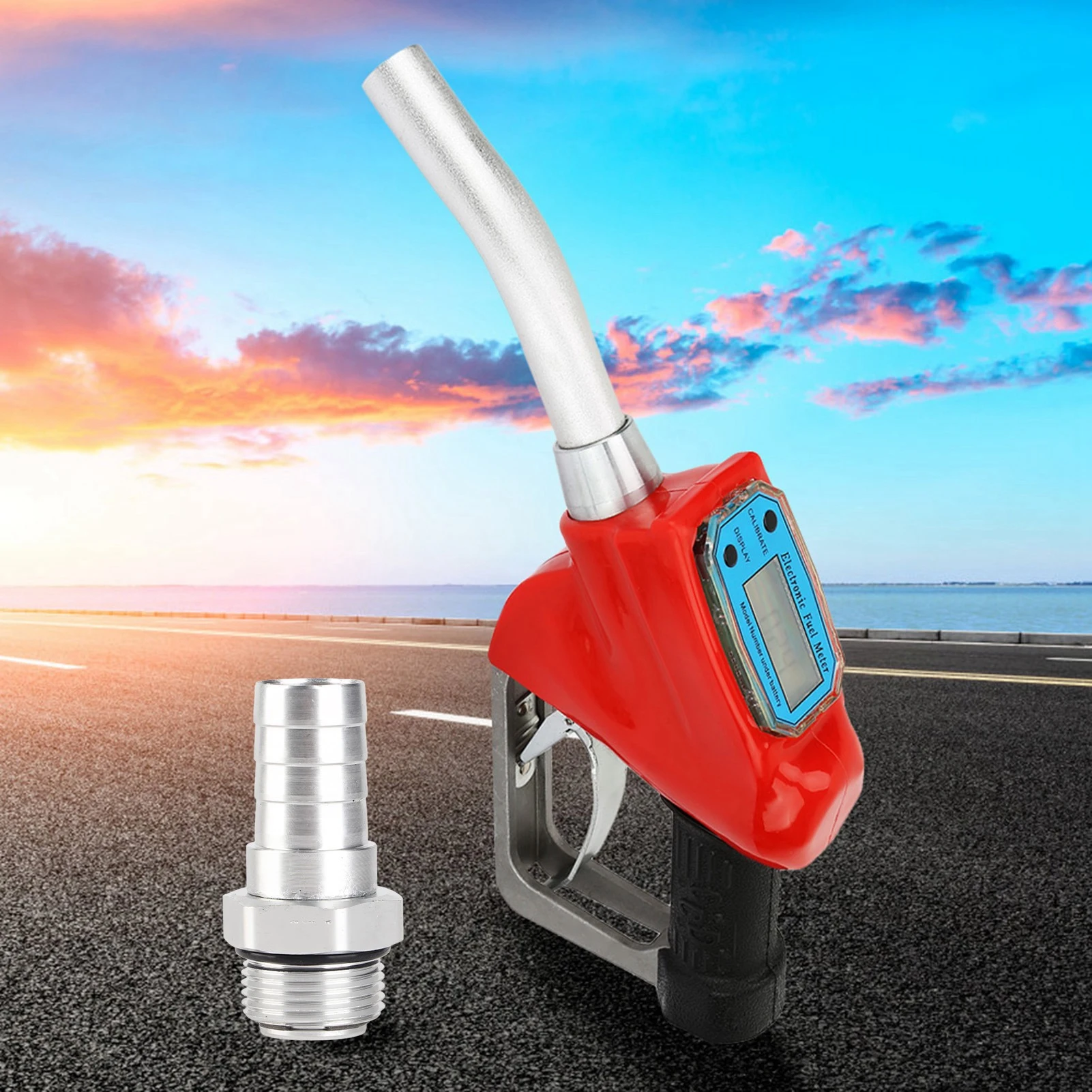 Electronic Metering Fuel Dispensing Meter Nozzle Oil Delivery Gun(with Battery) Gasoline Delivery Nozzle AC‑15A Fueling Nozzle