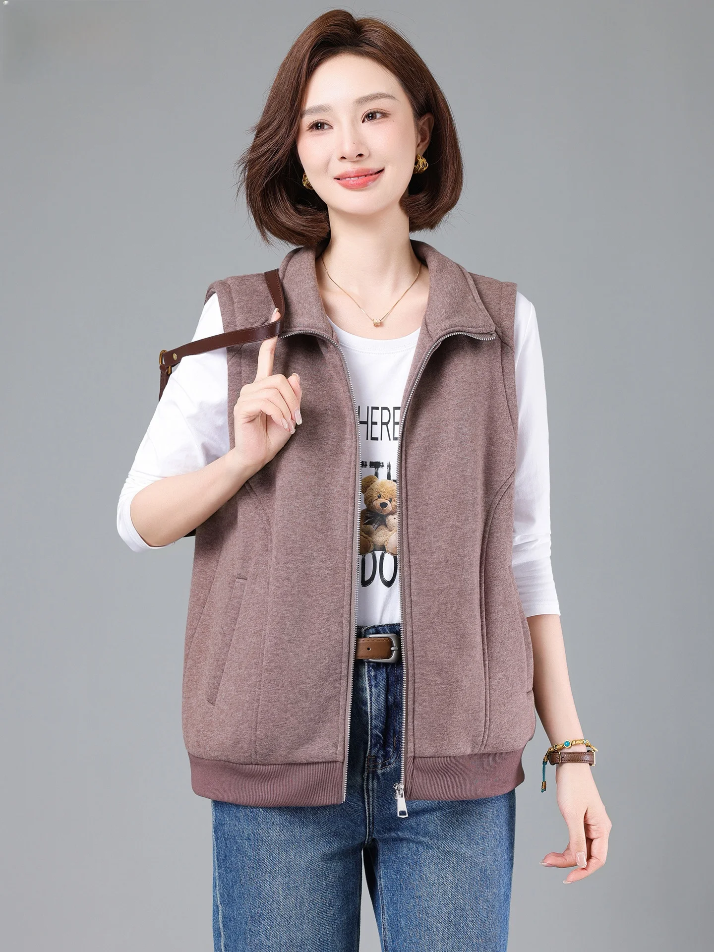 سترة نسائية Jaet ربيع الخريف Sle فضفاضة كبيرة الحجم ملابس خارجية تخفيف الرياح البوليستر القطن مزيج سستة إغلاق