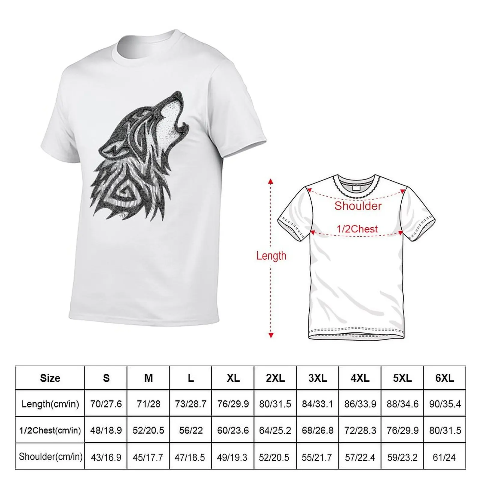 Howling Wolf T-Shirt oversize t-shirts man funny meme t-shirts oversized t shirts for men