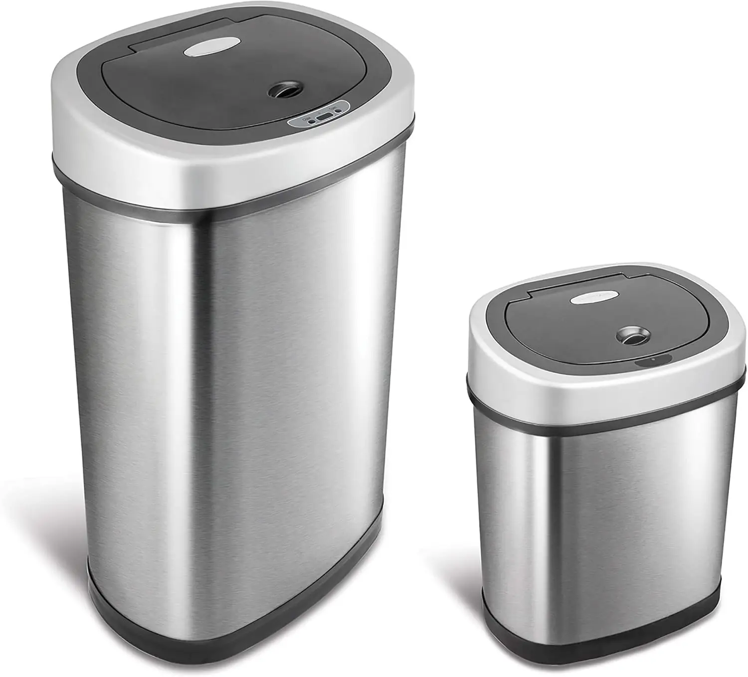

CB-DZT-50-9/12-9 Automatic Touchless Infrared Motion Sensor Trash Can Combo Set, 13 Gal 50L & 3 Gal 12L, Stainless Steel