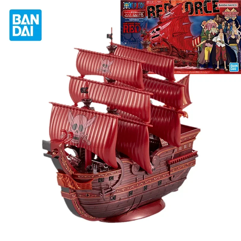 Bandai Original One Piece Anime GRAND SHIP COLLECTION Red Hair Pirates Action Figure Assembly Model Toys Gifts for Kids