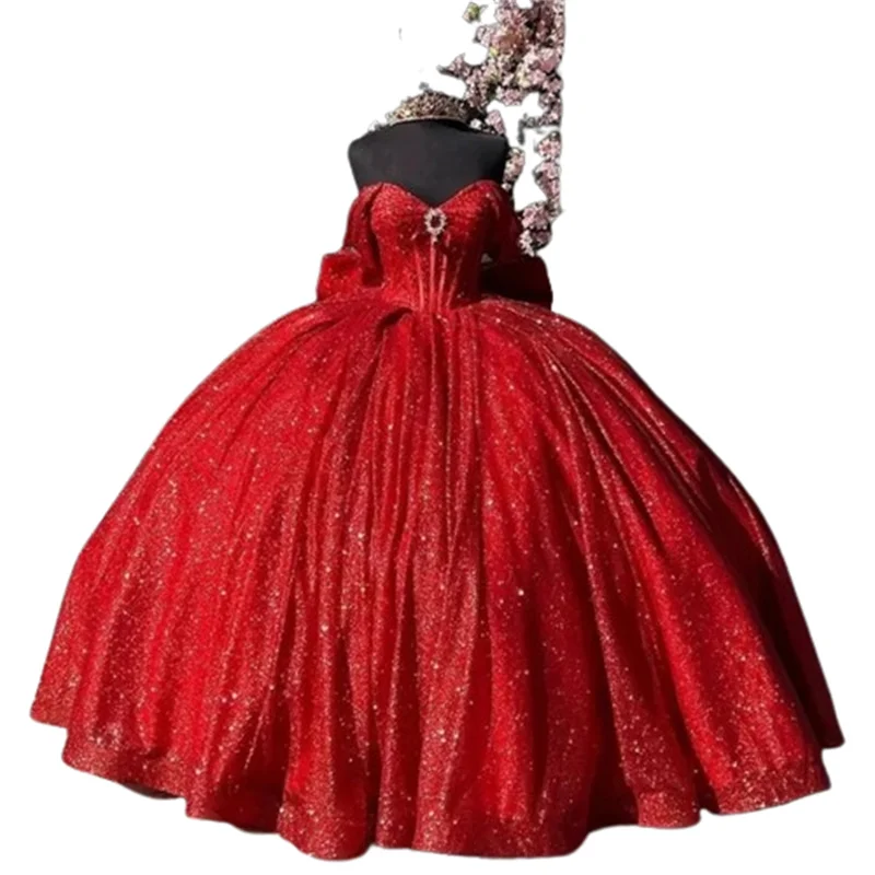 Customized Lilac Sequin Quinceanera Dresses Charro Off Shoulder Fluffy Vestio De 15 Xv Años Sixteen Birthday Dress Masquerade
