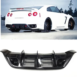 Rear Diffuser Bumper Lip For Nissan Skyline GTR GT-R R35 2008-2011 Real Carbon Fiber Pre-Facelift Car Lower Spoiler Plate Cover