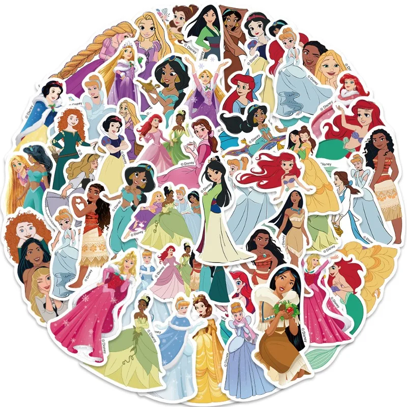 52 قطعة/المجموعة المبيعات الساخنة ديزني الأميرة ملصقات مختلطة للماء الكتابة على الجدران الهاتف المحمول الأمتعة الغيتار دفتر ملصقات الكرتون لعبة