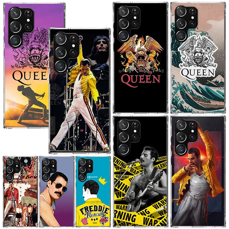 Rock Funky Freddie Mercury Queen Phone Case For Samsung Galaxy S24 S23 S22 S21 Fe S20 Ultra S10 S9 + S8 Plus S10E Art Fundas Bac