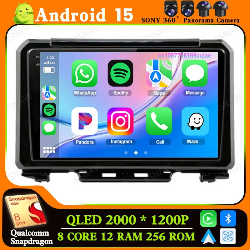 

Автомобильный радиоприемник Android 15 для Suzuki Jimny JB64 JB74 2018-2020 360 камера RDS авторадио WIFI + 4G DSP Systems AI Voice 8-ядерный стерео