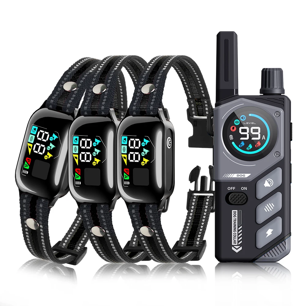 Remote Dog Training Collar LED Digital Display Anti Barking IPX7 Waterproof Plastic USB Rechargeable Long-Lasting Battery