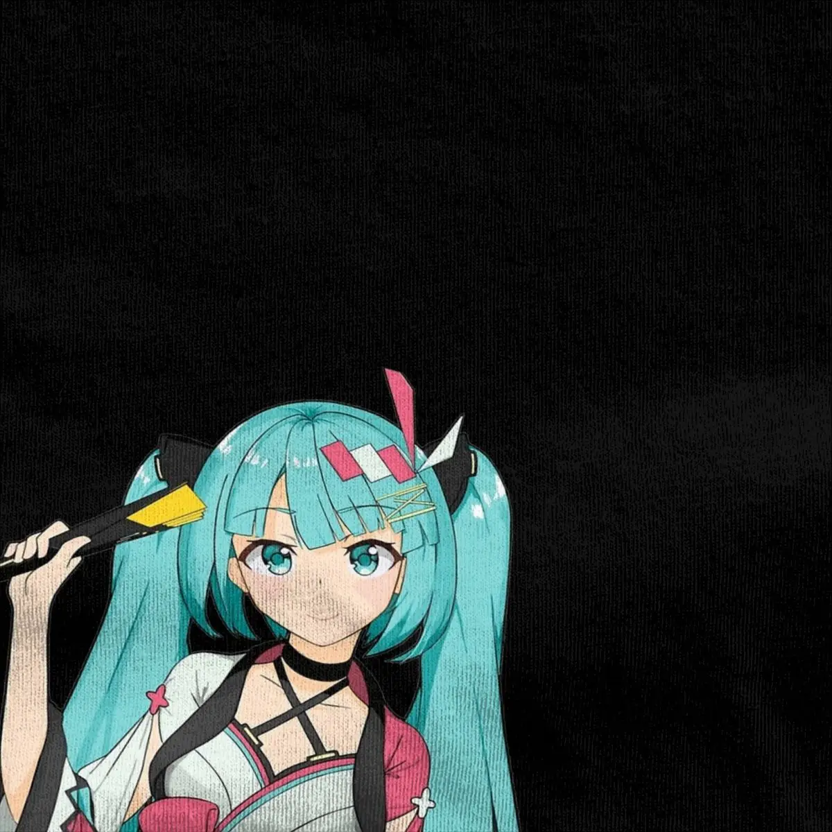 Manga Hatsune Miku T Shirt Men's Cotton Tops Casual O-neck Short Sleeve