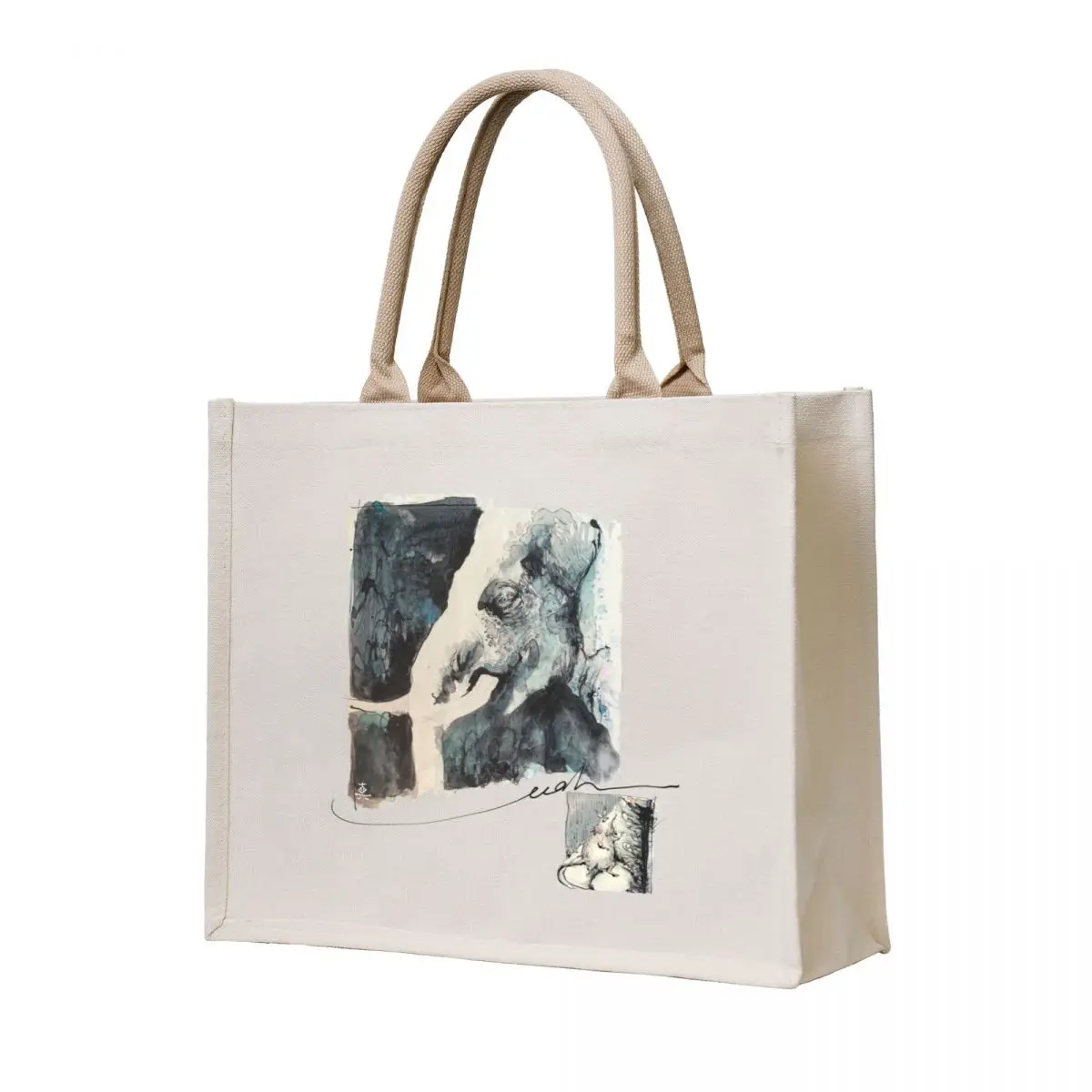

Mr. Elephant and Mr. Mouse Tote Bag personalized tote bag Handbags tote bag canvas Eco