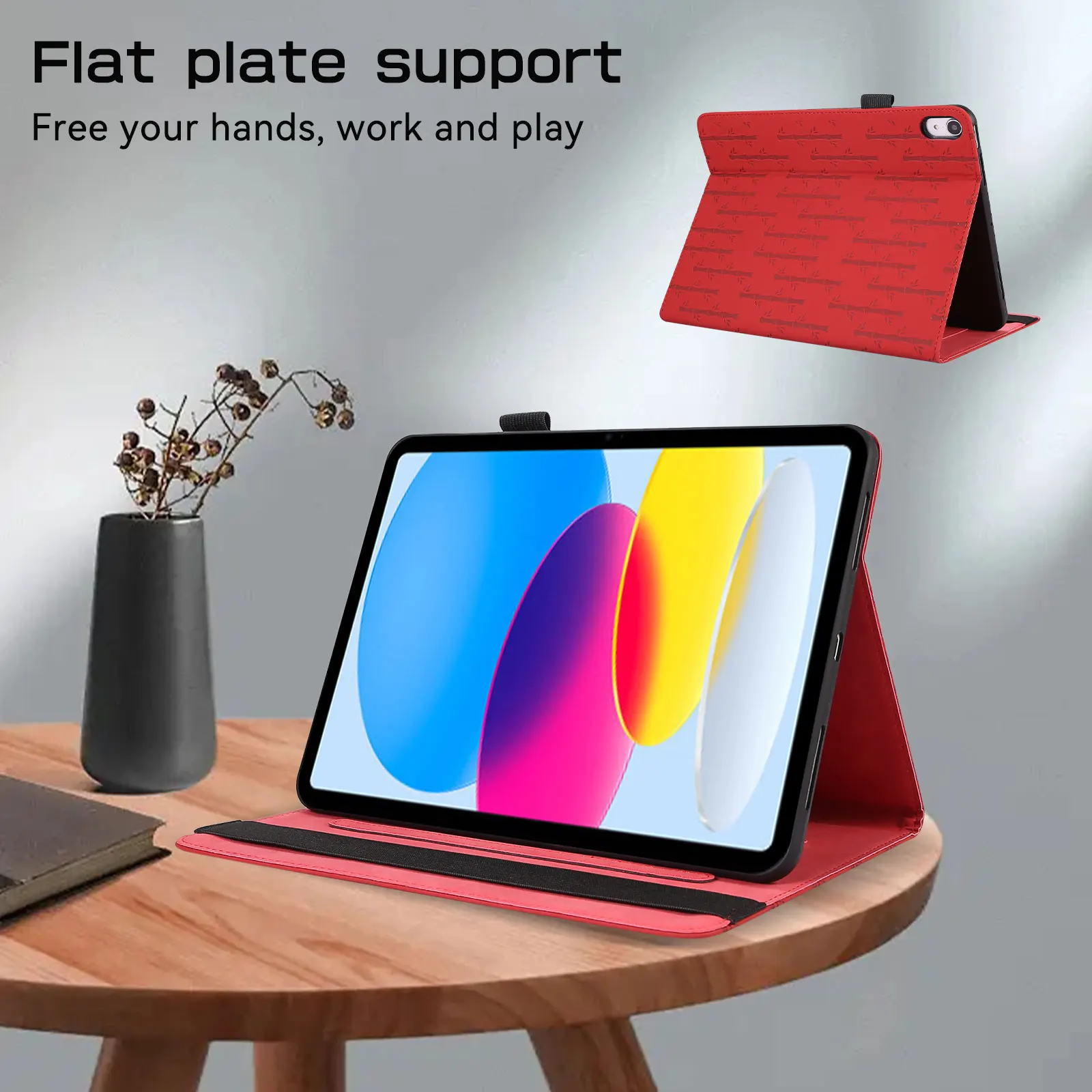 Magnetic Wallet Shell Bamboo Tablet Case for ipad pro 12.9 mini12345 pro 10.5 Xiaomi 5/5pro Redmi pad（10.6）2022 Nokia T21