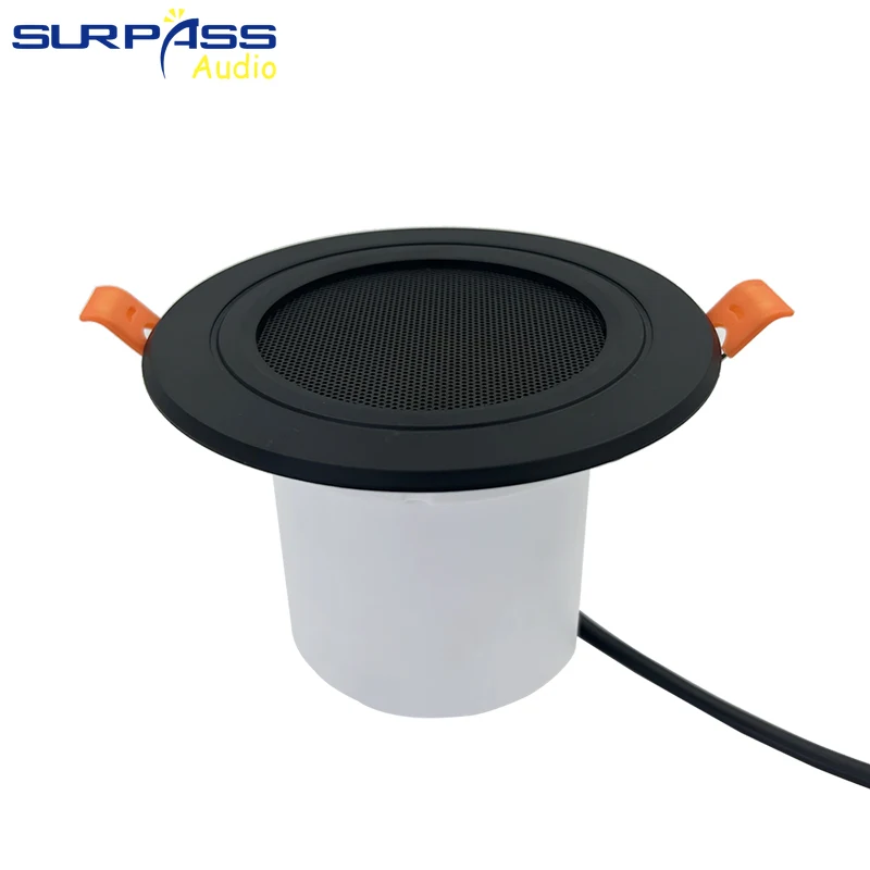 3 Inch 10W Moisture-proof Plastic Ceiling Speaker with Cover Fidelity Sound Quality Light Weight Home Background Music Playback