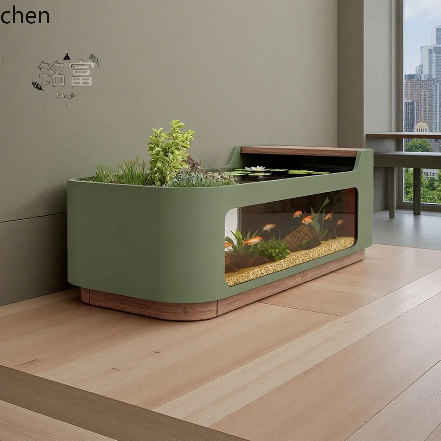 

b7- Circulating Water Fish Pond Flower Box Courtyard Outdoor Balcony Garden Water Feature Landscape Fish Tank Water Table