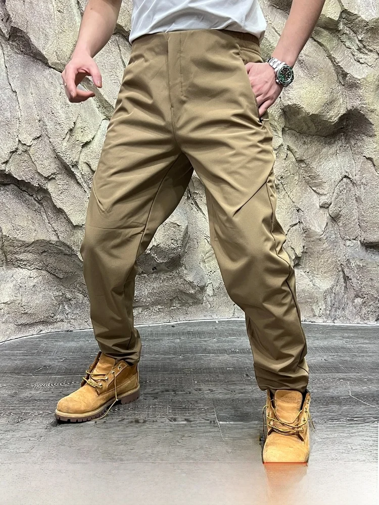 

Outdoor Men's Plaid Fce Lined Soft ell Casual Pants Autumn Winter Warm Straight Leg Polyester Fiber Wear Resistant