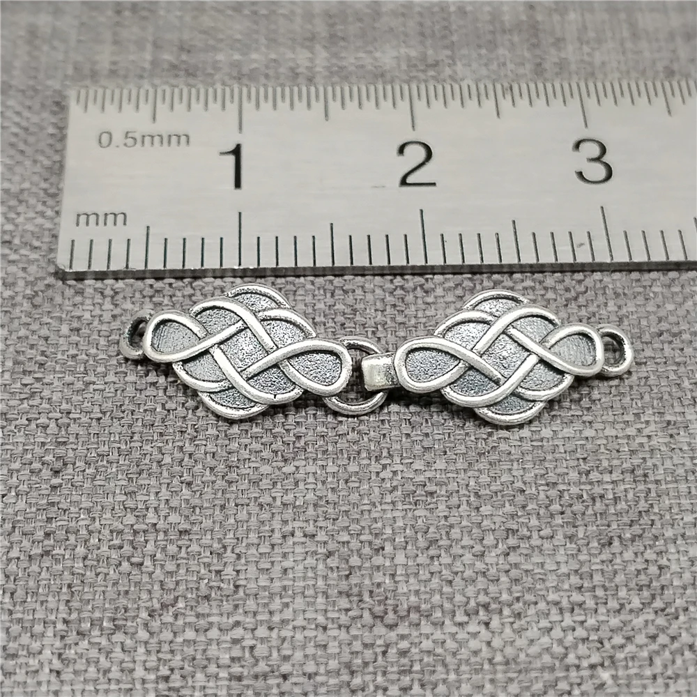 2 Sterling Silver Knot Hook Clasps 925 Silver Spiral Necklace Bracelet Connector