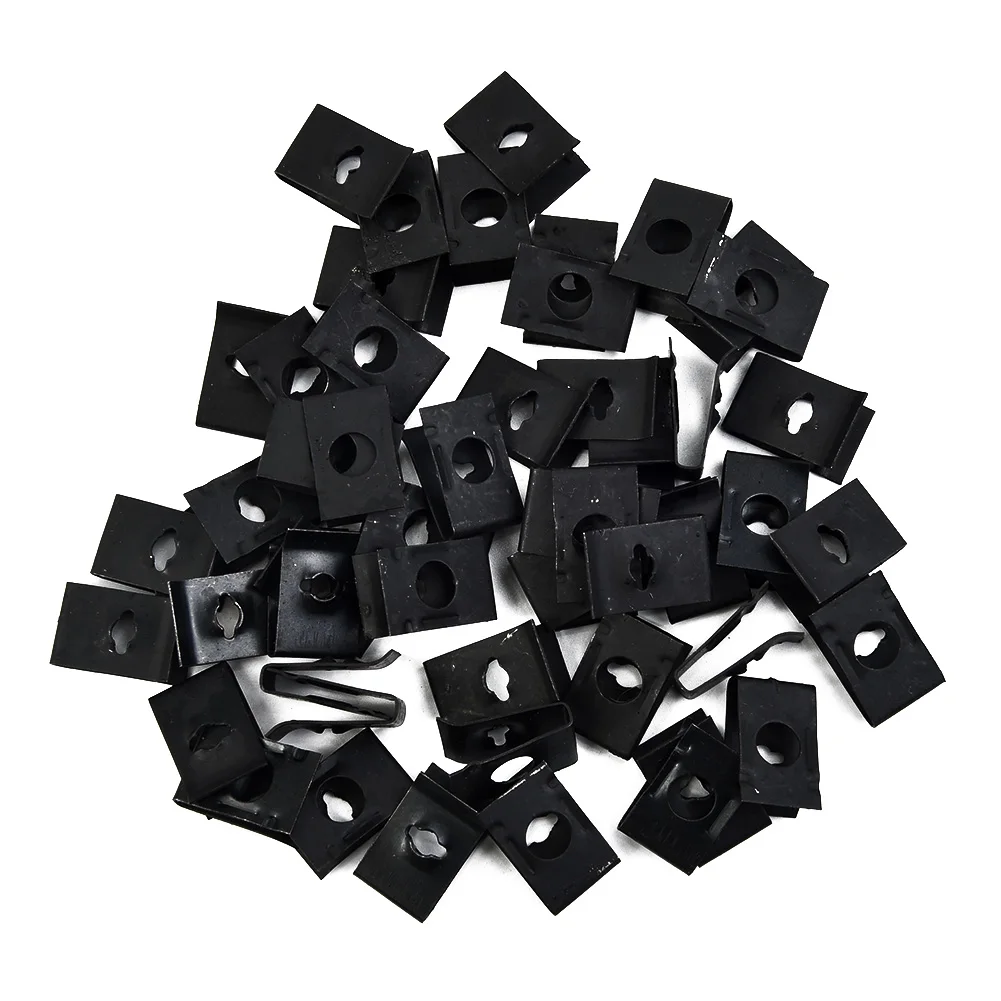 

50pcs Car Metal U-Type Clips Car Front Console Dash Dashboard Auto Door Trim Metal Retainer 3.2mm Hole Car Accessories