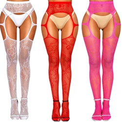 Rave Party Pantyhose New Sexy Tights for Women Clothes Suspender Fishnet Stockings Erotic Thigh High Socks Transparent Hosiery