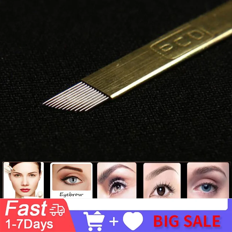 

Microblading PCD Needles Permanent Makeup Eyebrow Tatoo Needles Lips Blade Needles Laminas Agulhas Tebori 50pcs Beauty Health