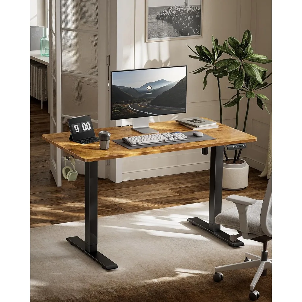 TZESD9V-US Elektrisch Staand Bureau, 40Inch, Rustiek Bruin