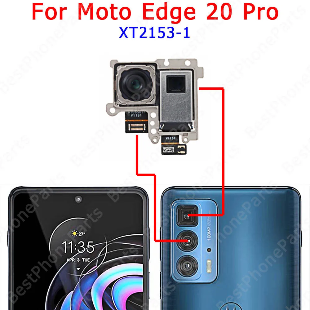 Selfie Rear Backside Camera Module For Motorola Moto Edge  20 Lite Pro Plus X30 Back View Big Front Camera Replacement