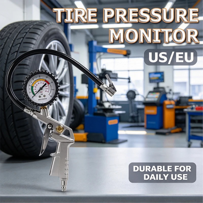 Pressure Gun Type For Air Compressor Durable Tire Pressure Gauge For Car Motorcycle SUV Inflator Pumps Tire Repair Tools