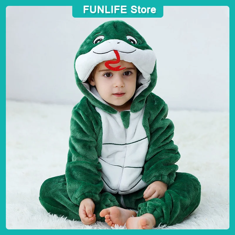 Snake Year Green Snake Baby Jumpsuit Tassel Hooded Jumpsuit Sleepwear Animal Jumpsuit Girls And Boys Baby Rompers Snake Cosplay