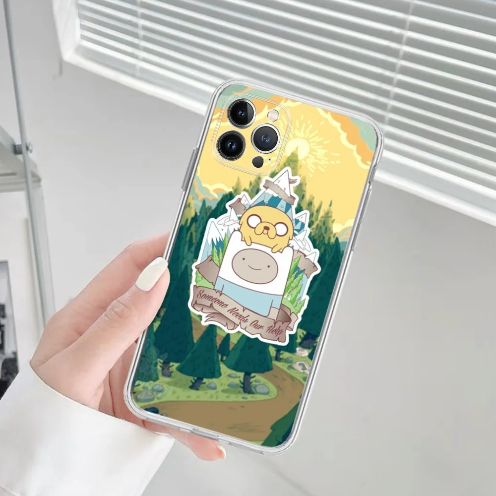 Cartoon Adventure Time Phone Case for iPhone 15 8 7 6 6S Plus X SE 2020 XR XS 14 11 12 13 Mini Pro Max Mobile Case