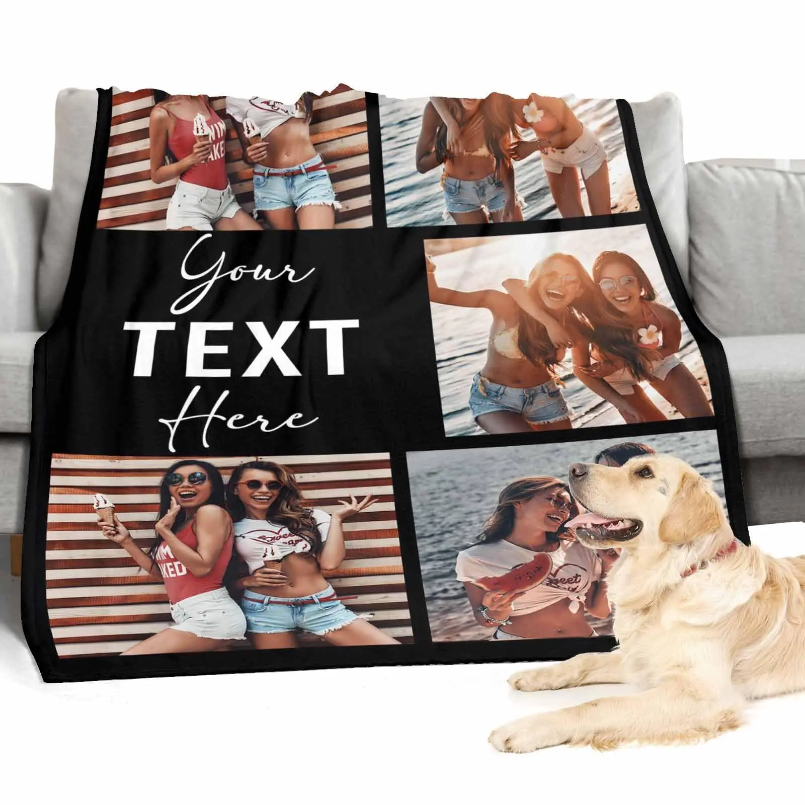 بطانيات مخصصة مع نص الصور، 5 صور بطانية صورة مخصصة بطانية أفضل صديق بطانيات الصداقة الشخصية