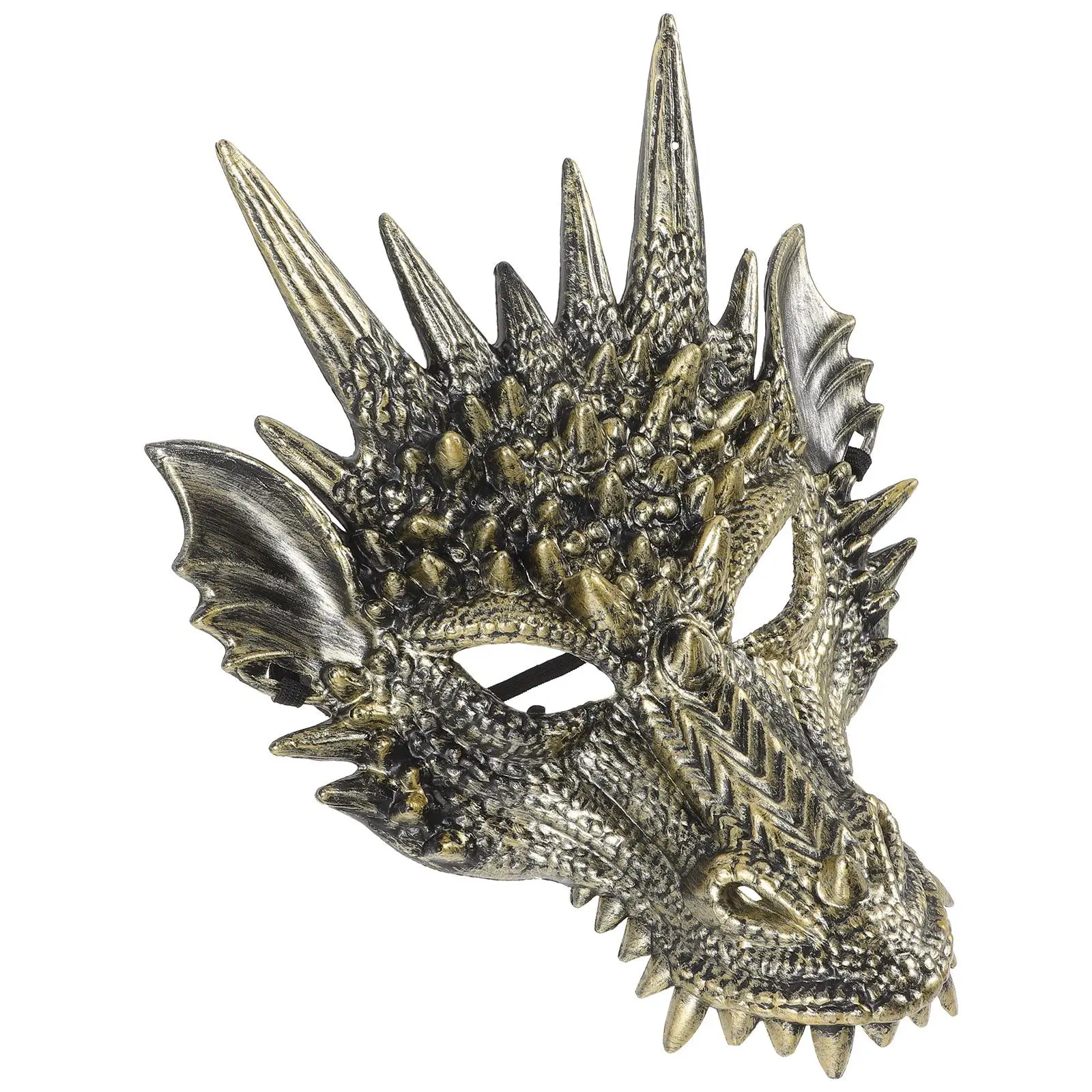 Golden Dragon Mask Realistic Cosplay Halloween Costume Accessory Durable Party Supplies Mens Masquerade