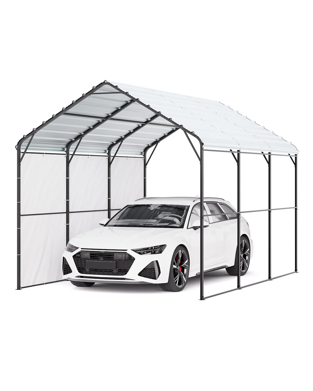 

10' x 15' Metal Carport Heavy Duty Outdoor Car Shelter Garage for Boats