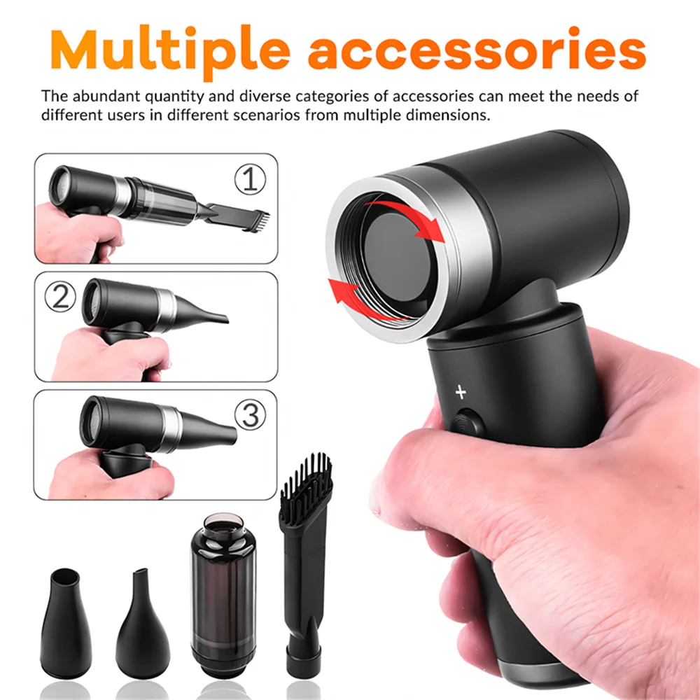 

Электрическая воздушная тряпка 350000 об/мин, перезаряжаемая мощная воздуходувка, многофункциональный портативный турбореактивный вентилятор, мощная мощность для домашнего автомобиля