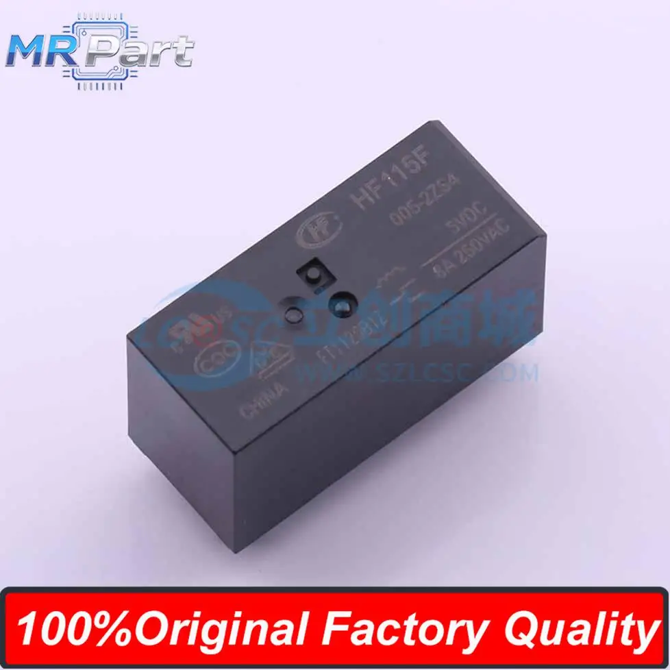 5 Pieces HF115F/005-2ZS4 Power Relay 5VDC 8A 250VAC Two Sets of Conversion 2C (double Pole Double Throw - Conversion) 8 Pins