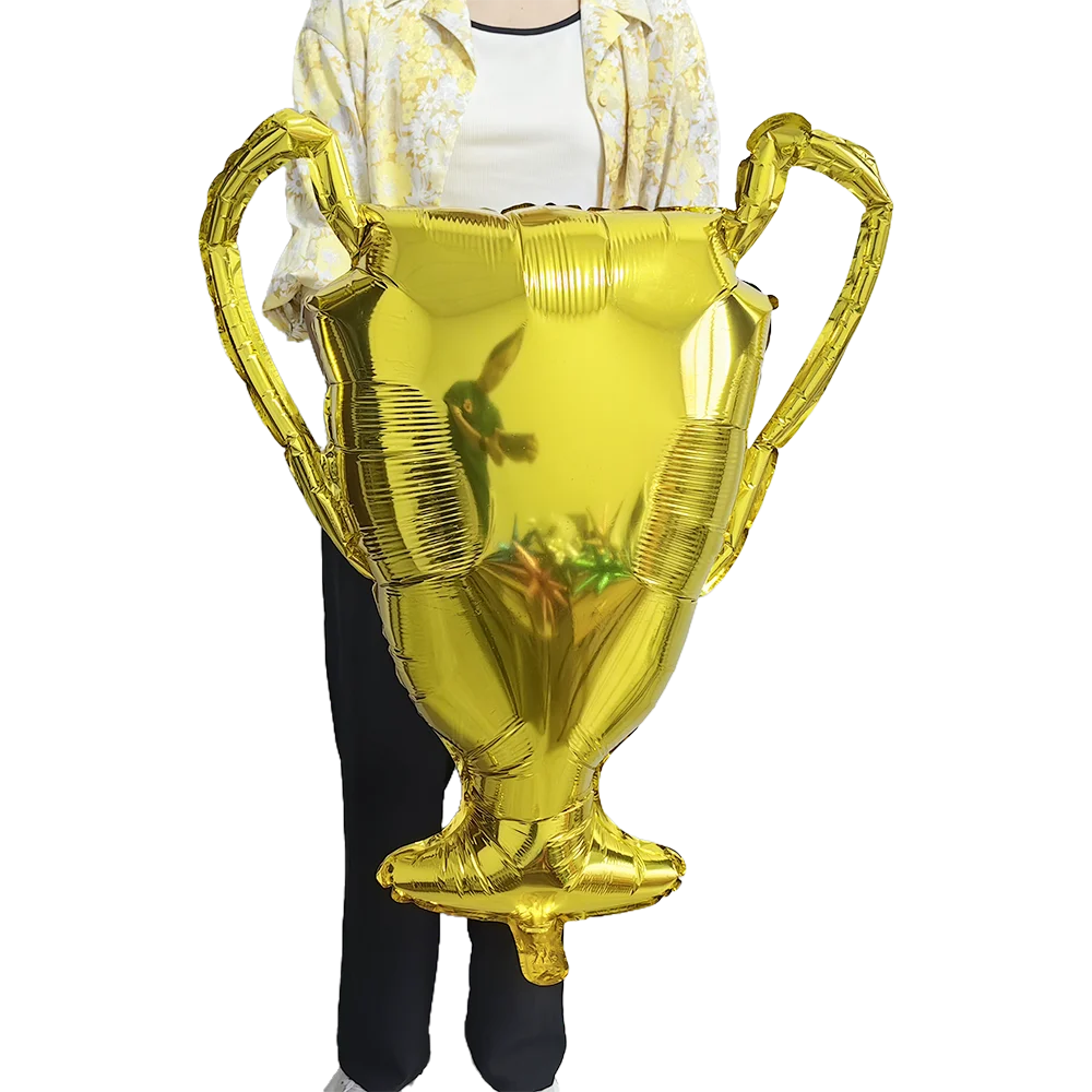 3pcs Gold Champion Foil Balloon Championship Foil Trophy Balloon Sport Balloons Soccer Football Anniversary Birthday Games Party view 5