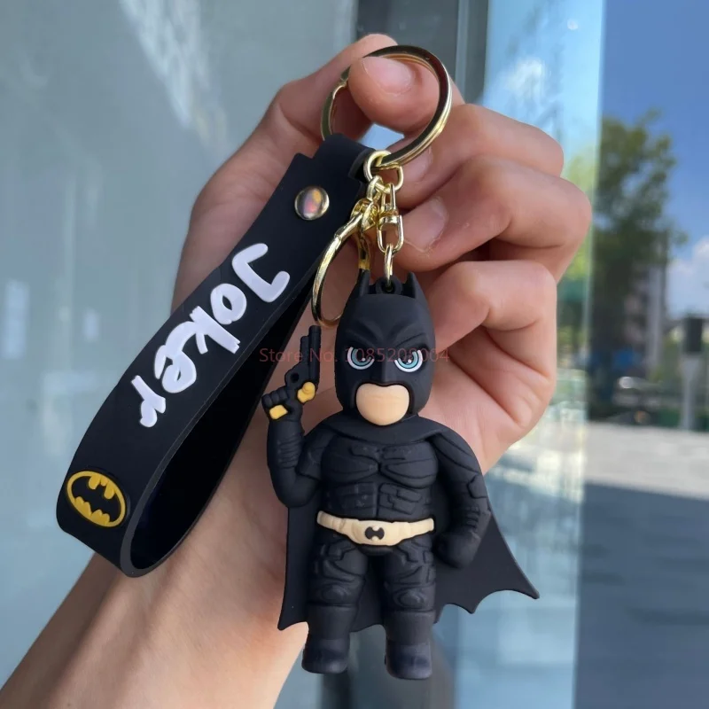 Joker Batman Catwoman Q Version Keychain Cartoon Anime Figure Image Doll Keyring Ornament Key Chain Car Bag Pendant Kids Gift