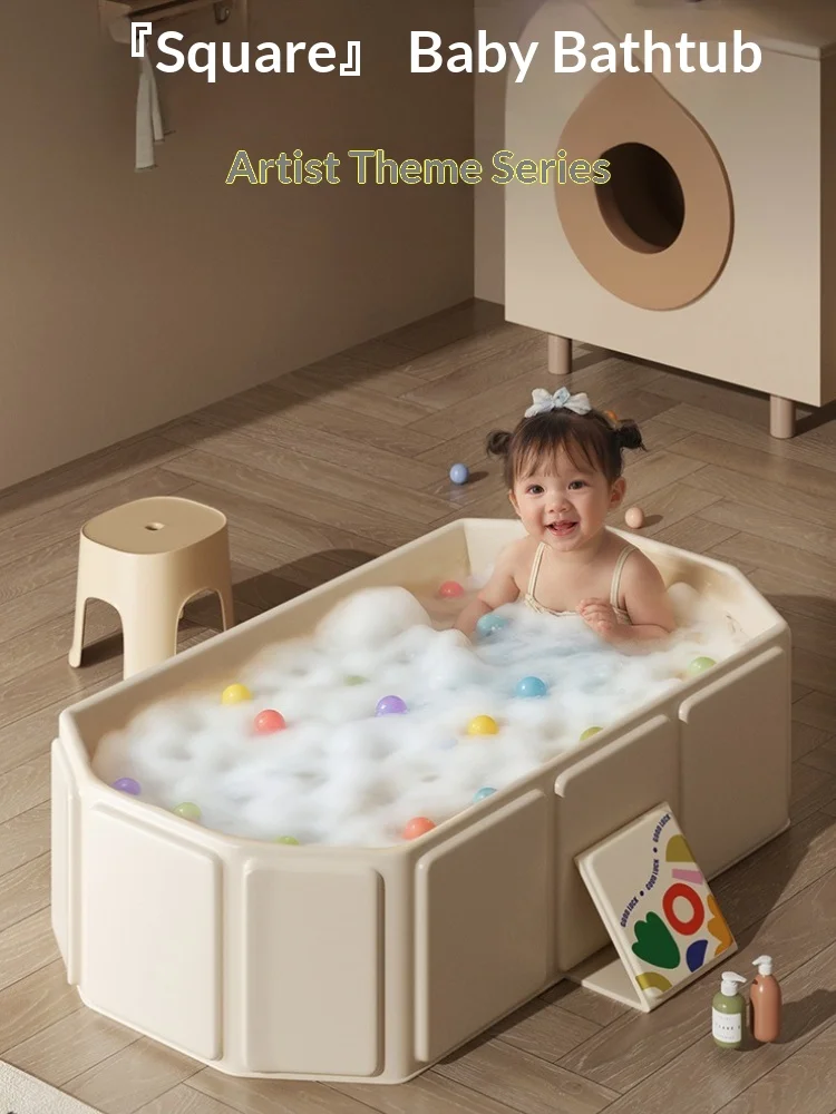 Grande baignoire pour bébé de 0 à 5 ans, baignoire pliable pour bébés assis et s'allonger, bassin de bain tout-en-un pour nouveau-né, garde au chaud