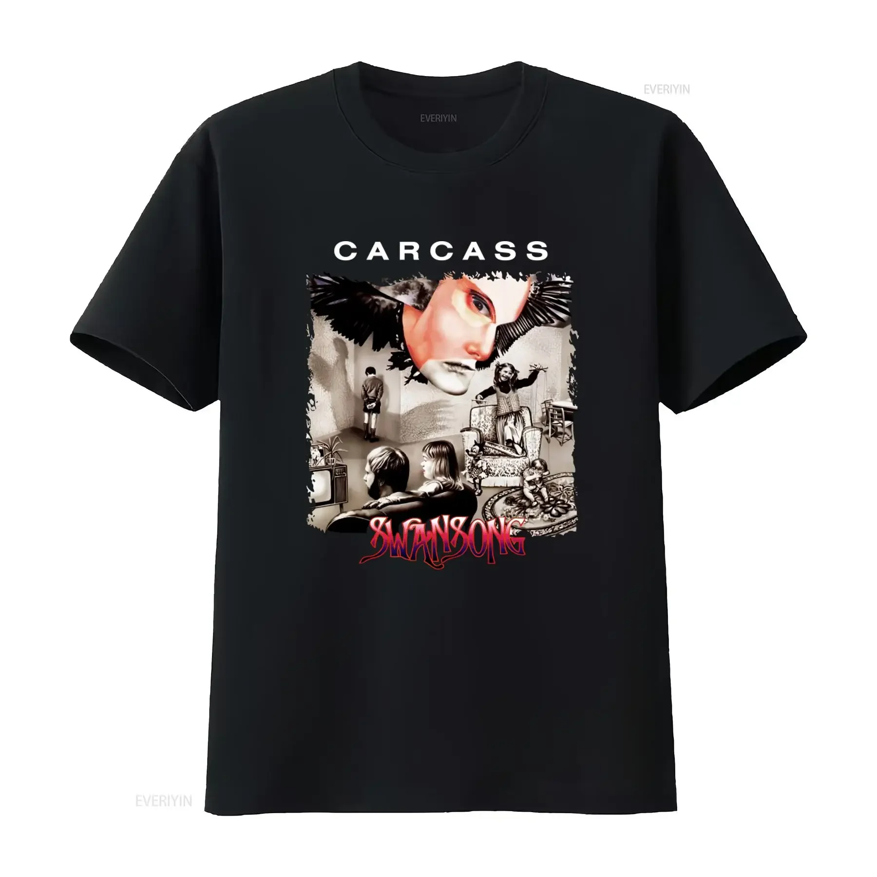 Carcass Swansong Music Cotton T shirt Featuring Bill Steer Daniel Wilding Artwork vintage Washed fashion Soft Stretched