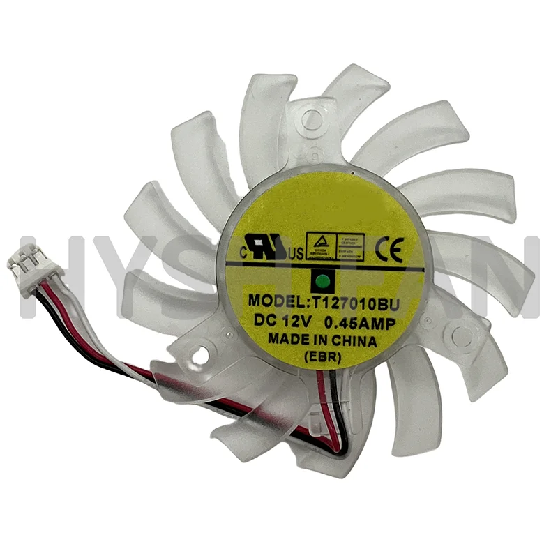 T127010BU DC12V 0.45A 7cm Graphics Card 3-wire Cooling Fan