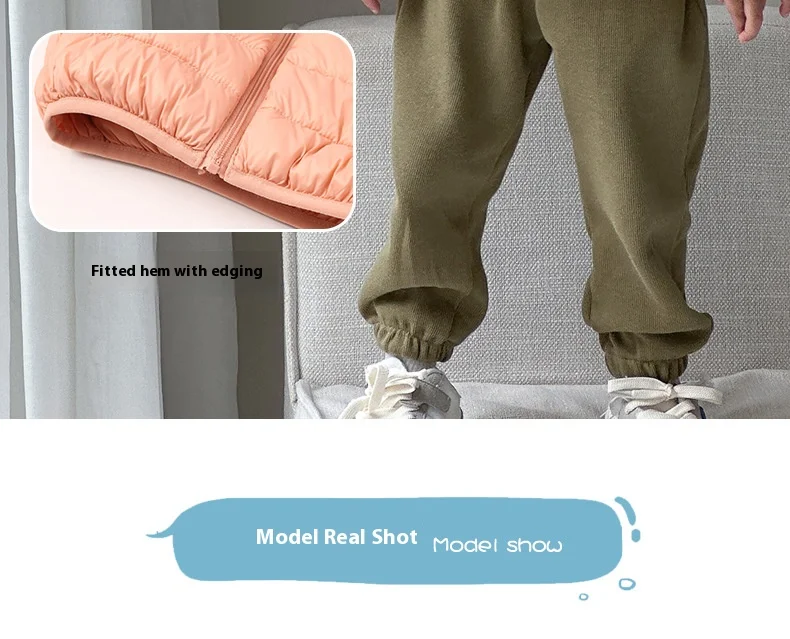 Winterkleidung für Jungen und Mädchen, leichte Daunenjacke, mittelgroßer, verdickter warmer Kindermantel mit Kapuze – Detail 14