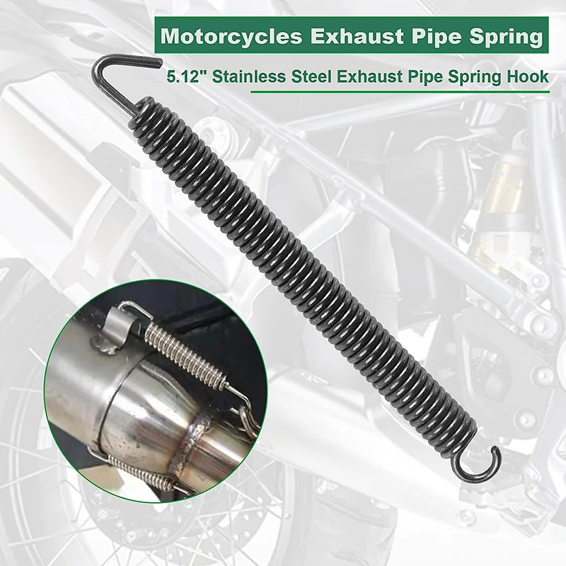 2 PCS 130mm Motorcycle Exhaust Pipe Spring, Stainless Steel Exhaust Pipe Muffler Springs Swivel for Motorbike