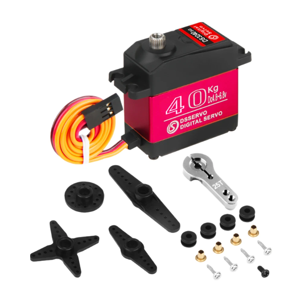 เซอร์โวมอเตอร์ดิจิตอล 40 กก. กันน้ำ เกียร์โลหะเต็มรูปแบบ แรงบิดสูง สำหรับรถบังคับวิทยุ 1/8 1/10 รถครอว์เลอร์ หุ่นยนต์